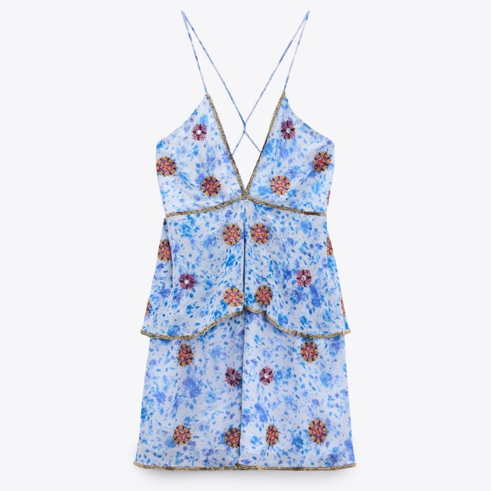 Zara blue strappy  dress